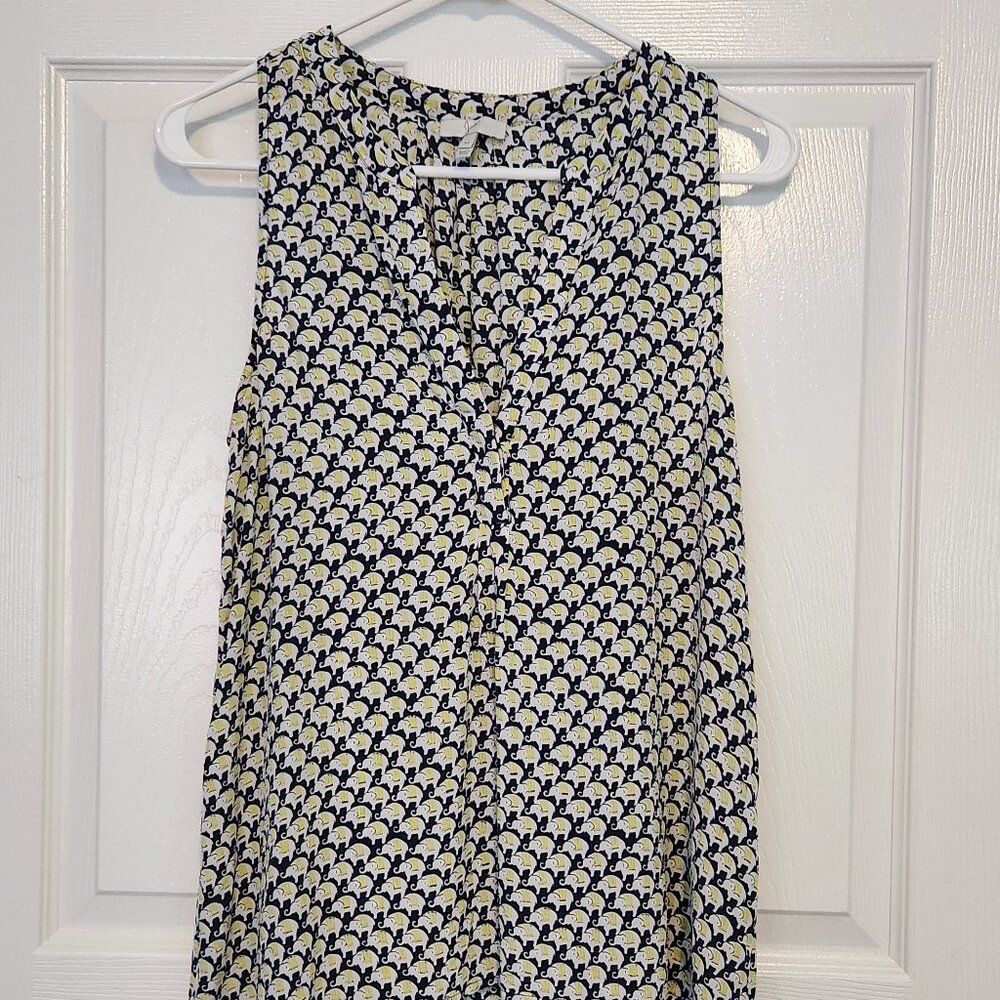 Joie silk top, elephant print